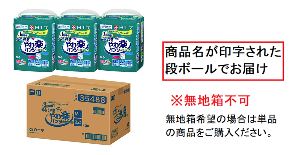 サルバ やわ楽パンツ 安心うす型 3回吸収 M-Lサイズ22枚入×3袋